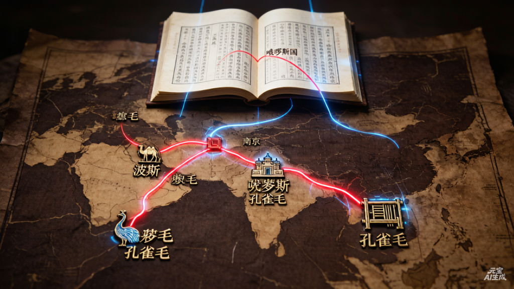 雀金裘贸易路线